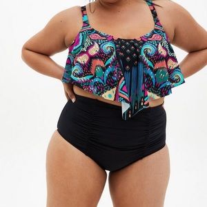 Bikini Top Multi Ikat V-Flounce